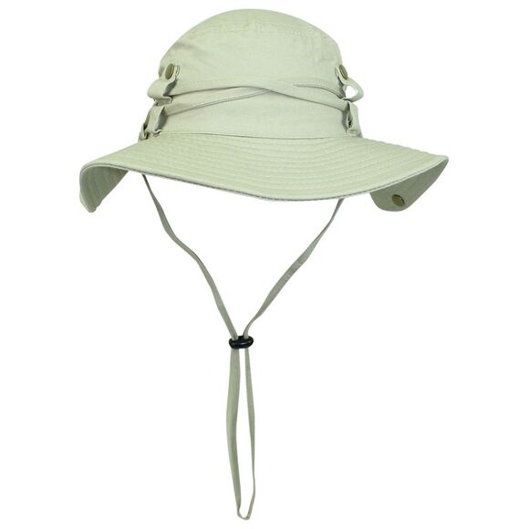 Safari Style Cotton Hat With Chin Cord & Side Snaps - Picture 2 of 8